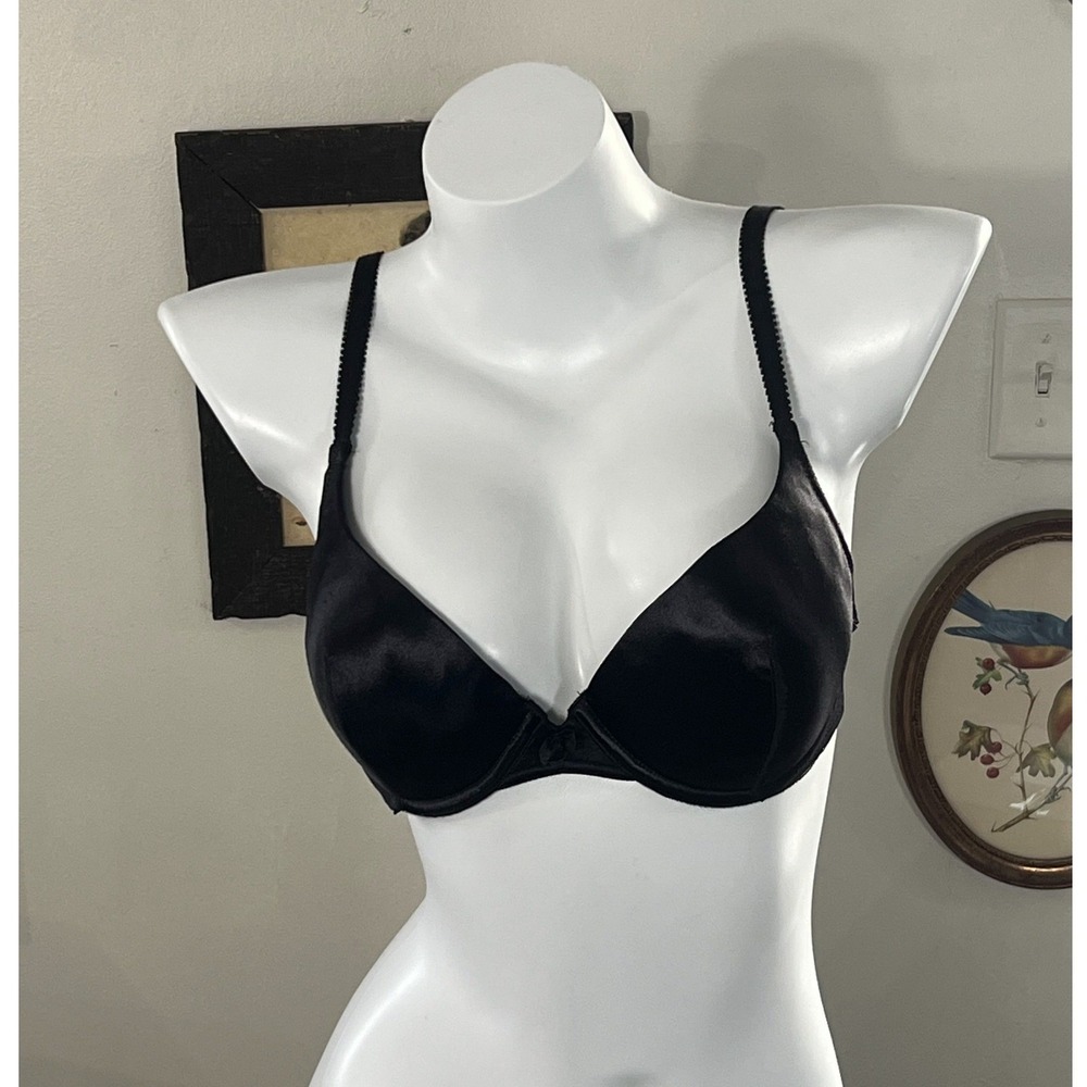 Victoria's Secret Black Satin Contour Bra Size 36B